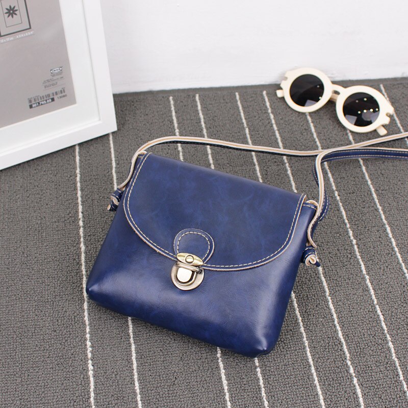 Vrouwen meisjes pu leren strips reistassen voor telefoon en sleutel dames handmatige meting portemonnee tas messenger satchel tas: Blauw