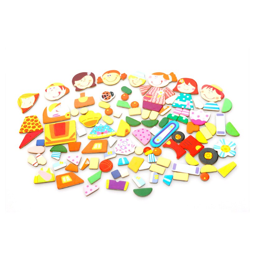 Chanycore Wooden Puzzle - Magnetic Jigsaw Board - Cartoon Figures - Educational Learning Toy for Kids Over 3 Years