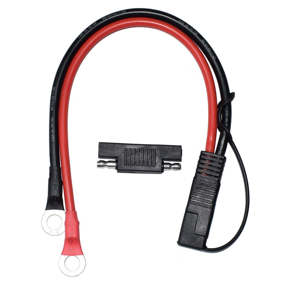 Battery Charging Cable Sae to O Ring Terminal Connectors Harness 10AWG Quick Disconnect with 1 Sae Polarity Reverse Connector.