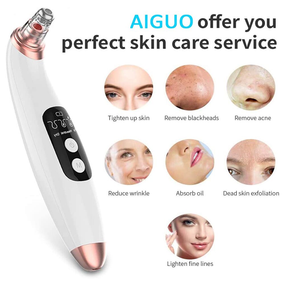 Blackhead Remover Point Noir Electric Acne Vacuum Extractor Suction Tool Black Spots Pore Cleaner Skin Care Facial Clean Machine