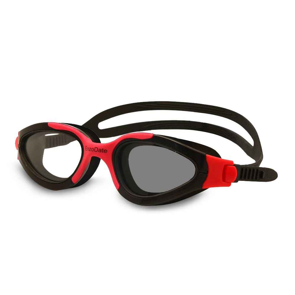 Photochromic Transition Swimming Glasses Swim Goggles Triathlon Anti-Fog UV400 Easy Adjusting Comfortable: black-red