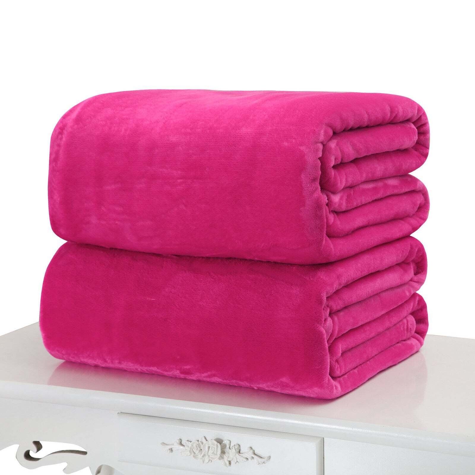Micro couverture polaire en peluche | Couleur unie Super chaude, 50cm * 70cm, tapis jeté pour canapé, literie bureau, couverture polaire pour animal de compagnie, directe: rose red