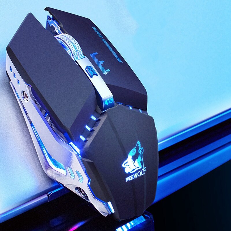 ZIYOU LANG Wireless Gaming Mouse 2.4Ghz Rechargeable 3-Speed Adjustable 1600DPI Glowing Mouse For PC Laptop