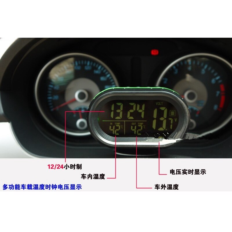 Auto Voltage Monitor Klok Digitale Thermometer