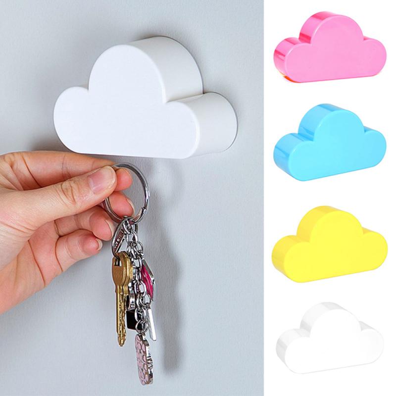 Witte Wolk Vorm Sleutelhouder Thuis Opslag Houder Hanger Magnetische Magneet Sleutelhanger Holder Wall Decor Magnetische Haken