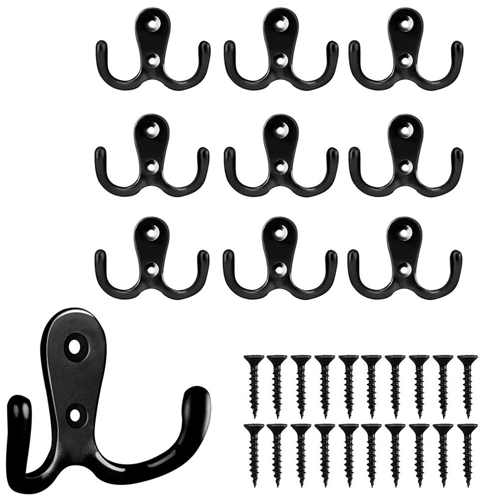 10 stücke edelstahl haken halter wand haken aufhänger schwere klebrige haken hängen haken für bad küche: Black