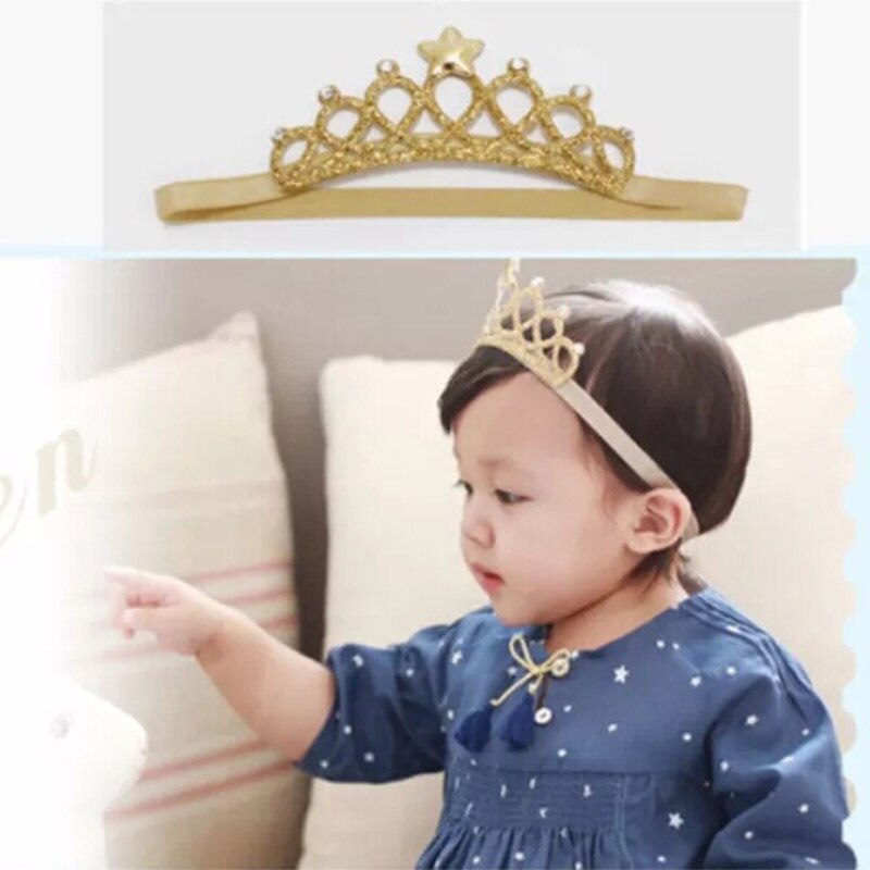 Pasgeboren baby jongen meisje kroon ster hoofdband verjaardag haarband accessoires