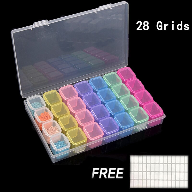28Girds Diamond Painting Tools Accessories Multiple color Storage Bead Container Diamond Embroidery Stone Mosaic Convenience Box