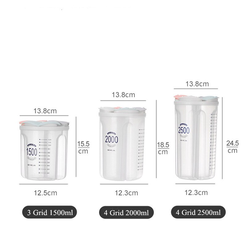 Kitchen Grain Storage Box Transparent Moisture-proof Sealed Tank Bulk Food Storage Cereal Dispenser Plastic Containers with Lids