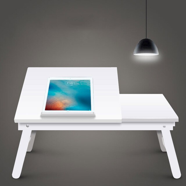 Wooden Laptop Table Home Computer Desk Students Dormitory Beds Folding Laptop Tables Computer Table Office Desk: white