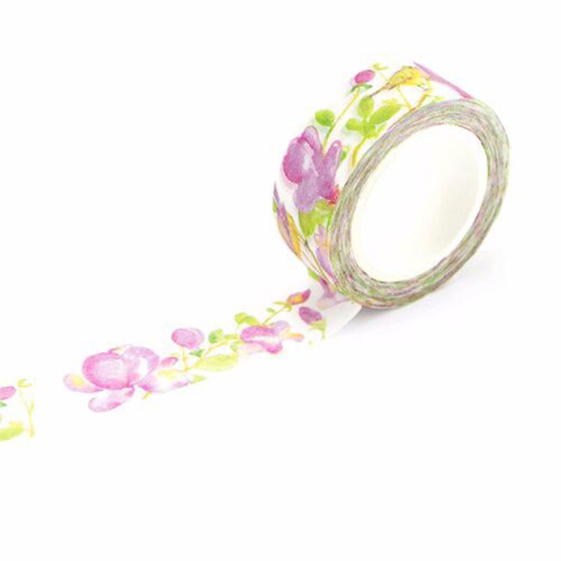 Romantic Floral Paper Washi Tape 15mm*7m Flowers Masking Tapes Decorative Stickers DIY Album Decoration: BG3027