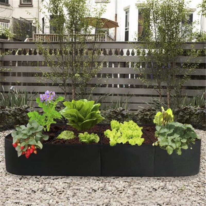 Lit Surélevé Rectangulaire Jardin 60x60x30cm JIUJ - Sac De Culture 4 Grilles Noir