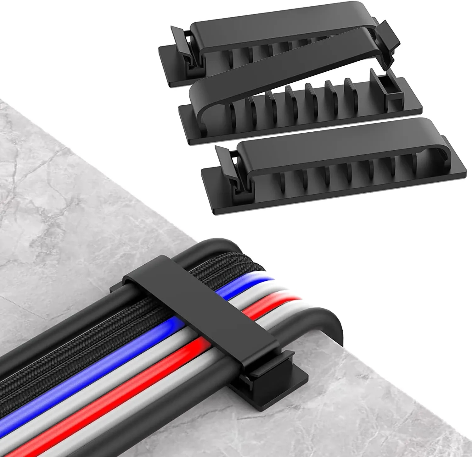 Organizador de cables autoadhesivo, brida para cables, abrazadera para cables, soporte, gestión de abrazaderas, gestión de datos GPS para coche, administrador enrollador de cables decorativo