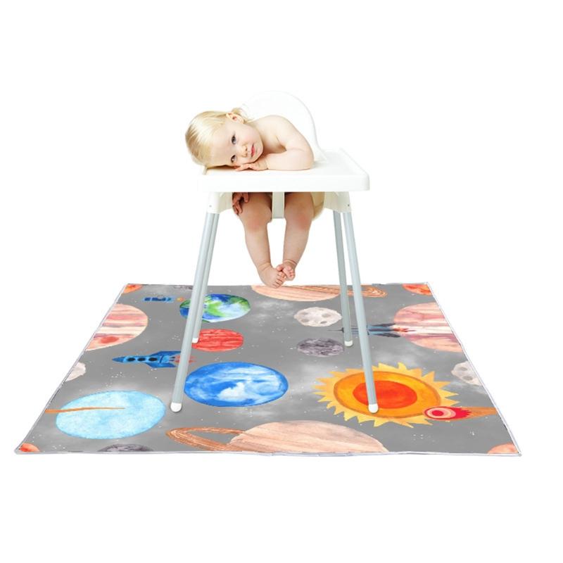 Alfombra de suelo para trona, tapete de juego para gatear para bebé, arte, atrapador de comida, a prueba de fugas, novedad de: 2