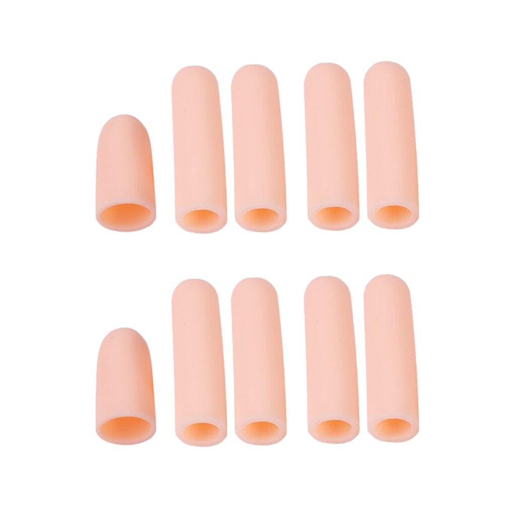 10 pièces élastique Gel orteil doigt capuchon couverture de protection attelle manches Tube ajustement pour les femmes hommes-peut être garni selon les besoins