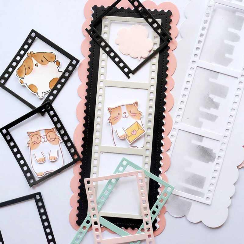 Stripes Frame Stacked Circles Letter Board Slim Die Cuts Metal Cutting Dies for DIY Scrapbooking Cards Crafts Dies 06