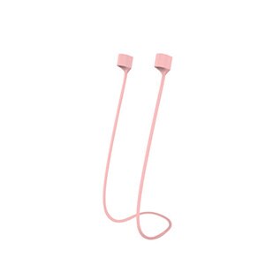 Anti-Lost silikonowy uchwyt na słuchawki kabel do Apple iphone X 8 7 AirPods bezprzewodowy zestaw słuchawkowy Bluetooth pasek na szyję przewód ciąg: Różowy