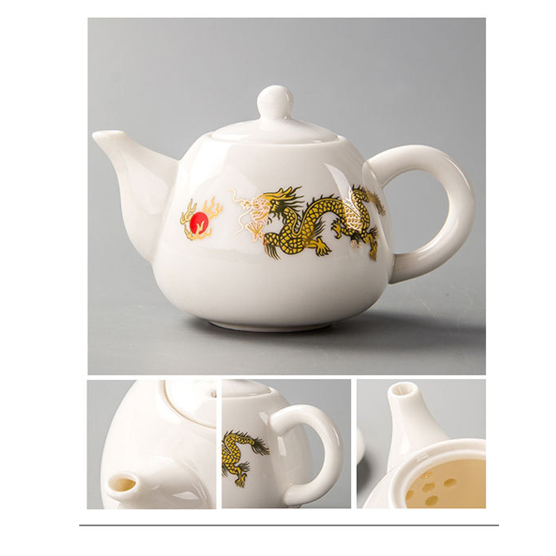 Hand-painted Teapot Ceramic Home Tea Pot Beautiful Teapot White Porcelain Upper Sleeve Tea Set Tea Set Hand-made Tea Pot Drink