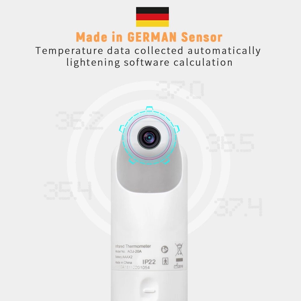 Elera infrarød digital termometer pande øre krop feber termometer multifunktions berøringsfri temperaturmåler