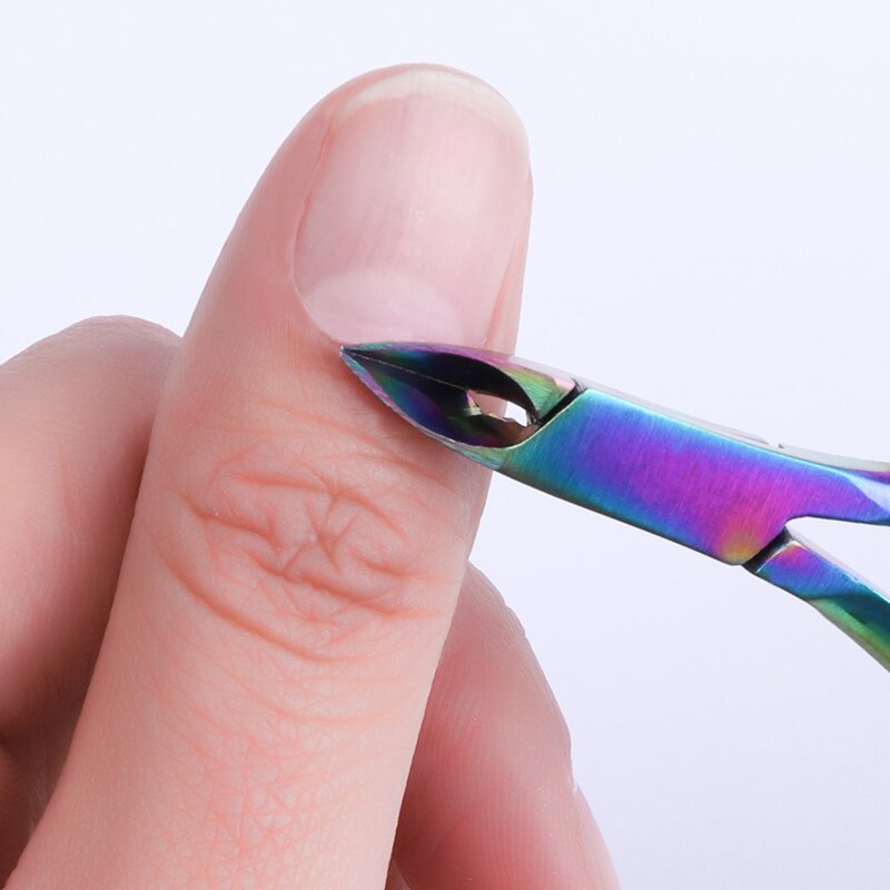 Dual-ended Chameleon Nail Cuticle Pusher Set Dead-skin Remover Cuticle Nipper Clipper Scissor Stainless Steel Manicure Tool