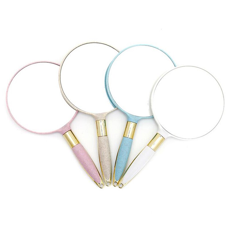 1pc hånd makeup spejl plast vintage håndspejle makeup makeup spejl rundt håndholdt kosmetik spejl med håndtag til