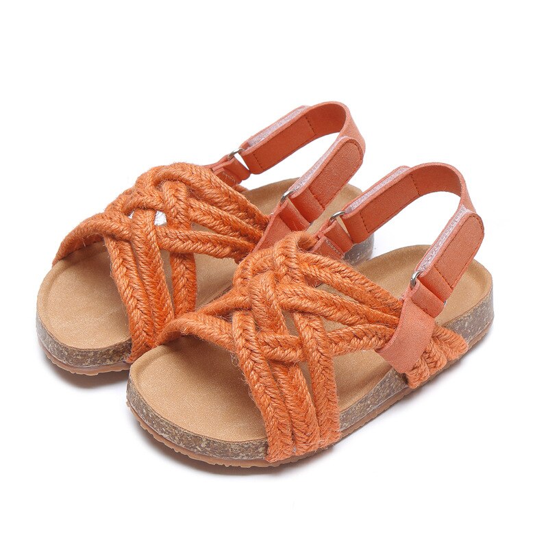 2024 été filles sandales Simple mode bout fermé garçons chaussures romaines enfa