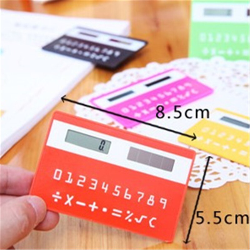 Portable Stationery Calculator Mini Handheld Ultra-thin Card Calculator Solar Power Small Slim Student Pocket Cute Calculator