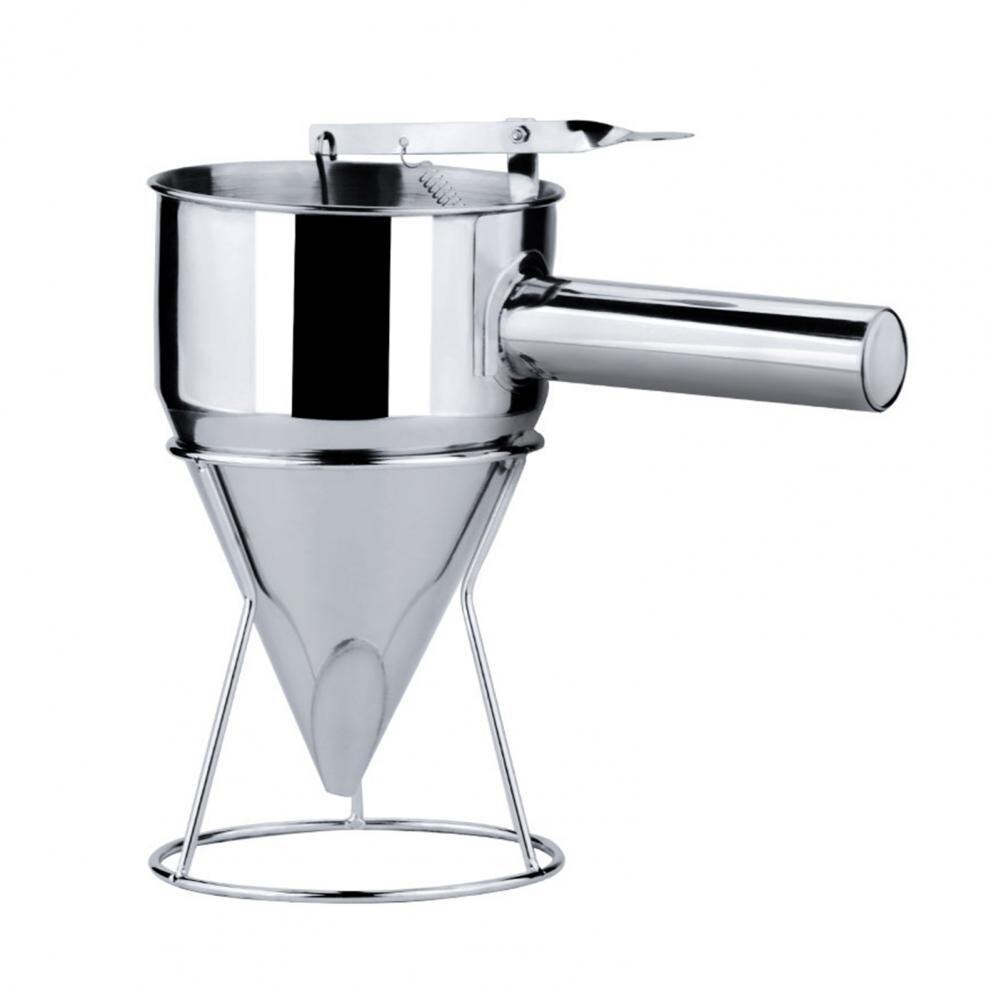 600ml/1200ml Kitchen Funnel Stainless Steel Funnel Dispenser w/Rack Cupcake Pancake.Batter Maker Octopus Fish Ball Dessert Tool: A 1200ml
