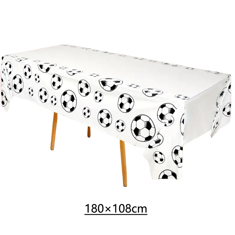 Voetbal Verjaardag Wegwerpservies Voetbal Papieren Borden Kopjes Servetten Tafelkleed Banner Sport Voetbal Thema Feestdecoratie: Clear