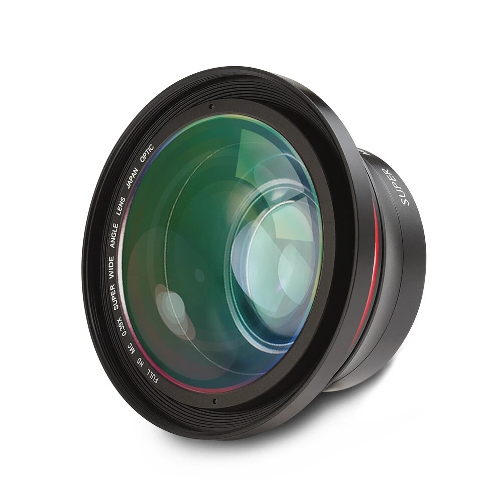 Ordro Groothoek Lens Voor 4K Video Camcorder Lens 1080P Full Hd Camera 37Mm 0.39X Lens Met macro Gedeelte Video-opname