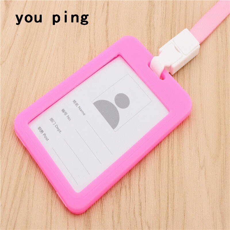 Lanyards korthylse kredittkort merket holder lanyards badge holder sykepleier navneskilt id merke holder id kort holder: Rosa