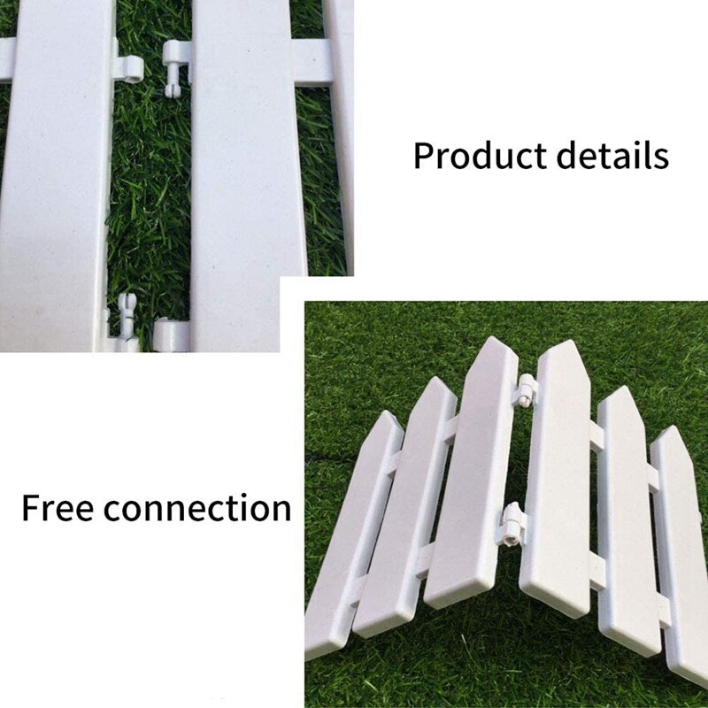 20Pcs Picket Fence Christmas Tree Fence Decoration Garden Lawn Courtyard Fence White