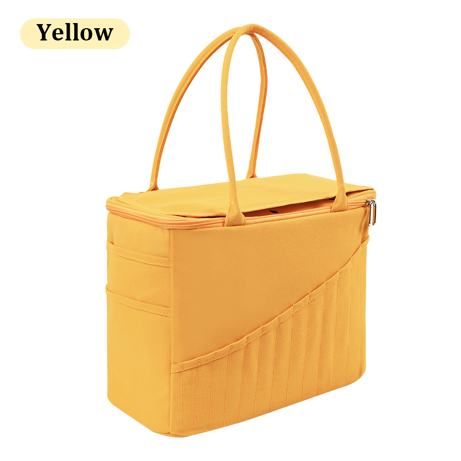 Sac de rangement pour fil à tricoter, fourre-tout, sac de rangement pour laine, crochets, aiguilles à tricoter, sac de rangement pour outils de couture, organisateur ménager de bricolage: jaune clair