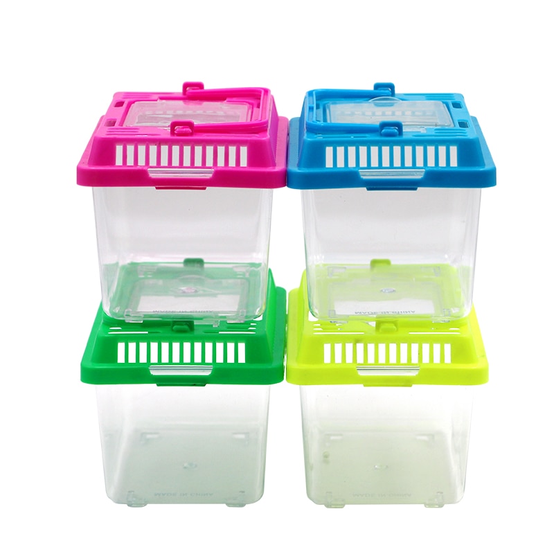 6 Pcs Mini Fish Tank Box office Desktop Decor Desktop Aquarium Goldfish Turtle Pet Reptile Hamster Tortoise Feed Cage Bowls