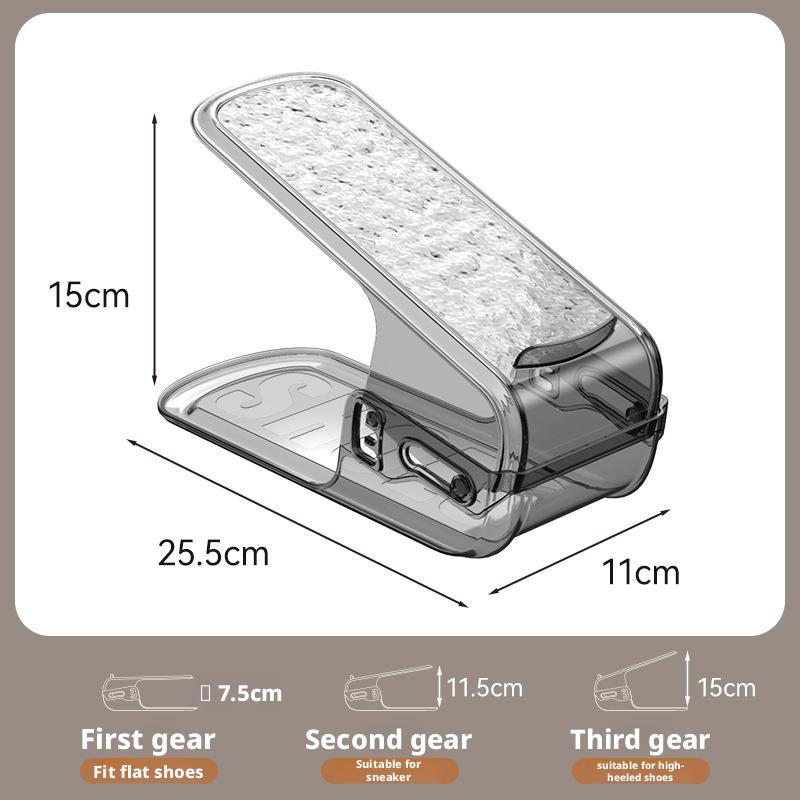 Skohylleorganisatorskap justerbart dobbeltlags skohylle oppbevaringsorganizer skap skostablere organisering skoeske: Lysegrå