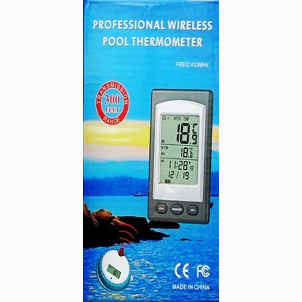 Wireless Pool Thermometer Floating Thermometer SPA Pond Tub Waterproof Digital LCD Backlit Floating Temperature Sensor Meter