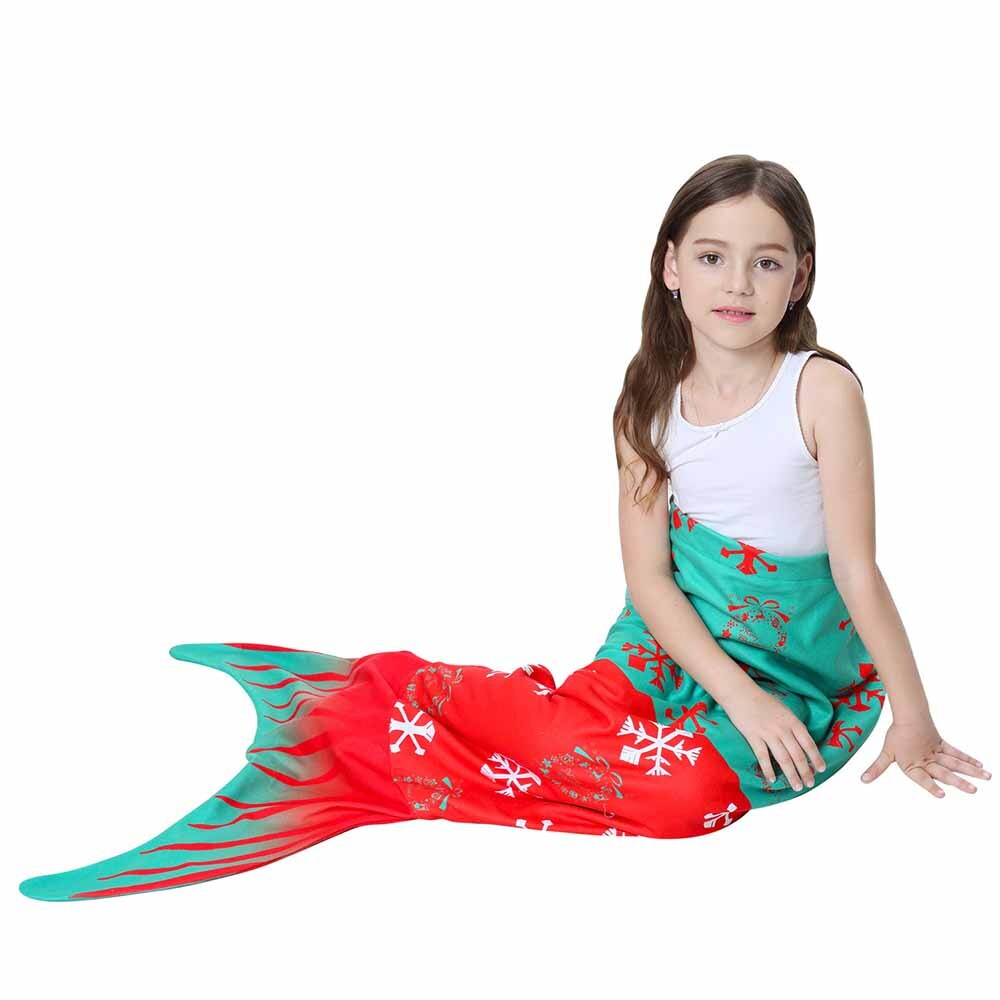 Mermaid Fish Tail Blanket Polar Fleece Wearable Portable Mermaid Blankets For Children Girl Kids On Bed Throw Plaid Blanket: Color 6
