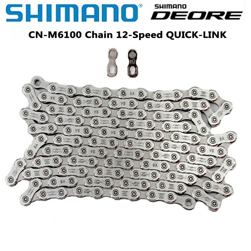 Shimano DEORE CN-M6100 Chain 12-Speed Mountain Bike Bicycle 124L Chain 12 Speed Chain Bicycle Parts QUICK-LINK O