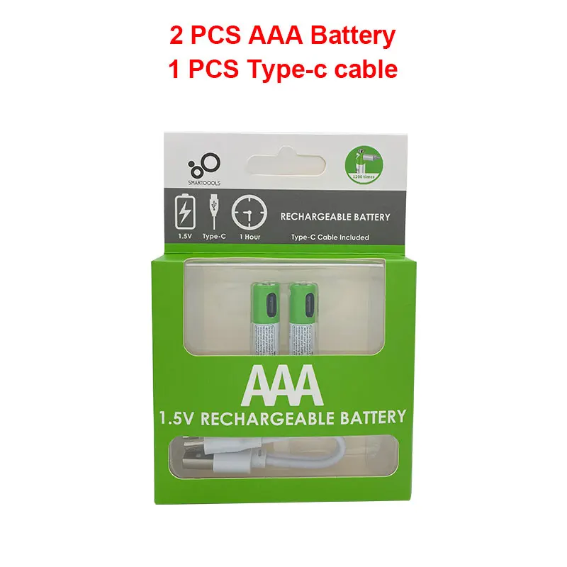 AAA battery 1.5V 366mAh/550 mWh AAA rechargeable li-ion batteries USB rechargeable for Remote control wireless mouse + Cable: 2 PCS AAA and 1Cable