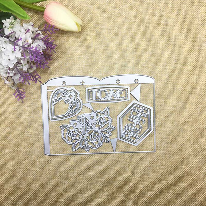 Troqueles De Corte Metal Con Globo Amor Valentín Plantillas Para