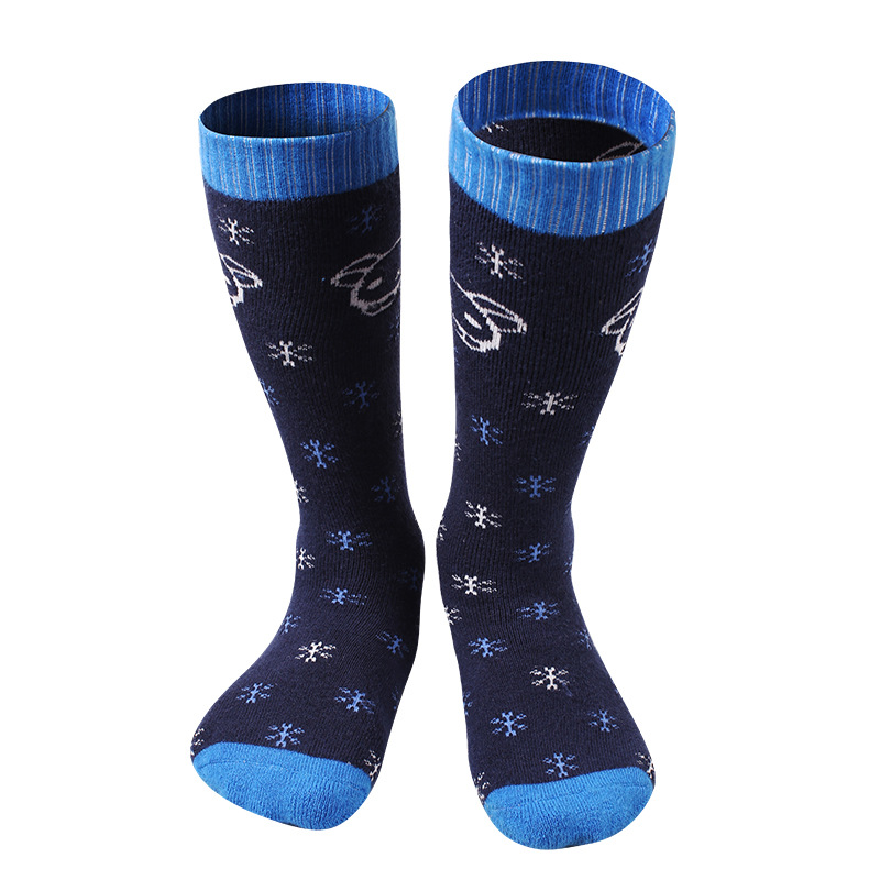 Calcetines deportivos de nieve para niños, calcetines de invierno, calcetín abrigado hasta la rodilla de secado rápido, calcetines térmicos gruesos para niños y niñas, calcetines de Snowboard