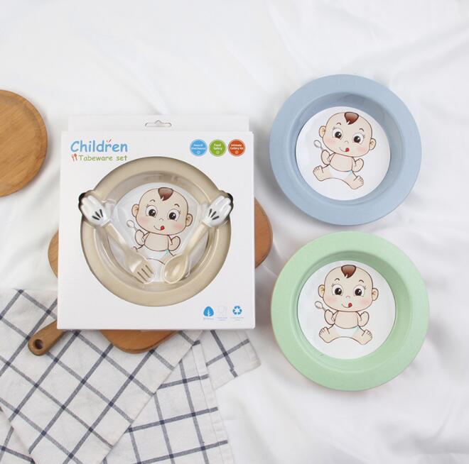 3 stk/sæt babyservice sæt børn spædbørn madskål tallerken frugt snack fade ske børn spisestel børn mad beholder