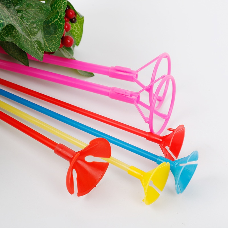 Lote de 10 unidades de varilla para Globo de látex de 30cm o 35cm, soporte para Globo de aluminio, varillas de PVC, palos portaglobos con accesorios de decoración para fiestas y vasos