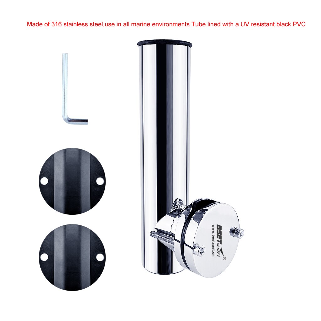 Stainless Steel 316 Fishing Rod Rack Holder Rail Mounted Rest Pole Bracket Support for 25 to 51mm Rail Marine Boat Accessories