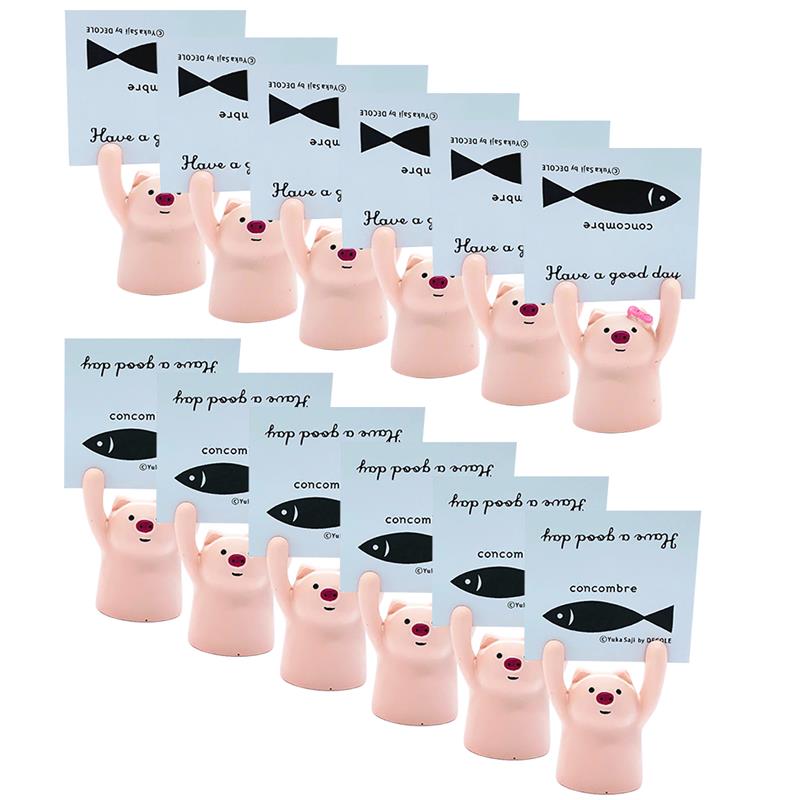 12 Pcs Bruiloft Plaats Kaarthouder Tafel Kaarthouder Cartoon Mooie Varken Naam Card Stand Note Clip Tafel Card Nummer clip
