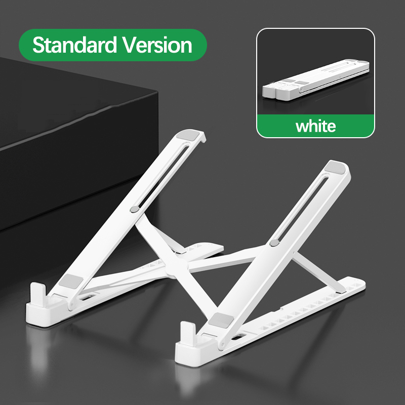 Opvouwbare laptop tafel,Opvouwbare Laptop Stand Met Koelventilator Dsektop Base Ondersteuning Notebook Stand Voor Macbook Draagbare Laptop Houder Cooling Beugel: Standard white