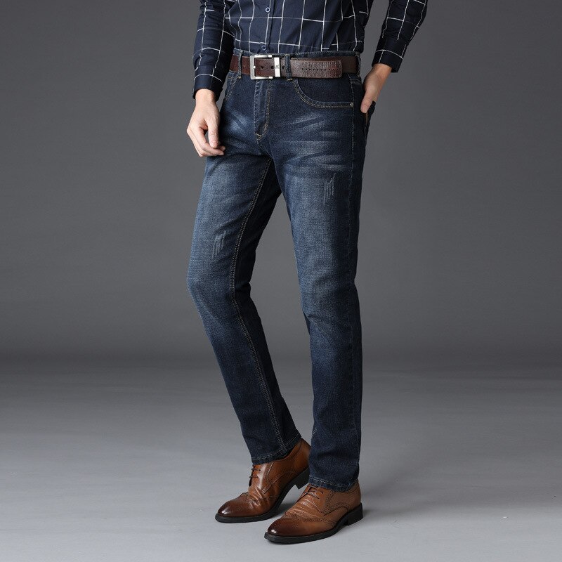 Høst vår mellom vekt menn casual biker denim jeans stretch denim bukser solid slim fit jeans mann street skinny bukse