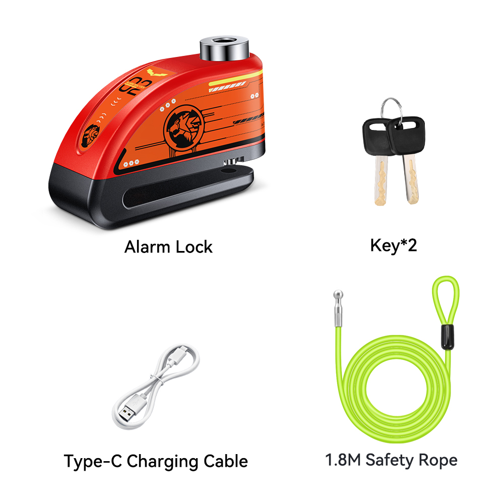 Extractme Motorrad Alarm Scheibenbremse Schloss 120dB Fahrrad Rad Disk Vorhängeschloss Sicherheit Diebstahlsicherung Rolle Alarma Motocicleta