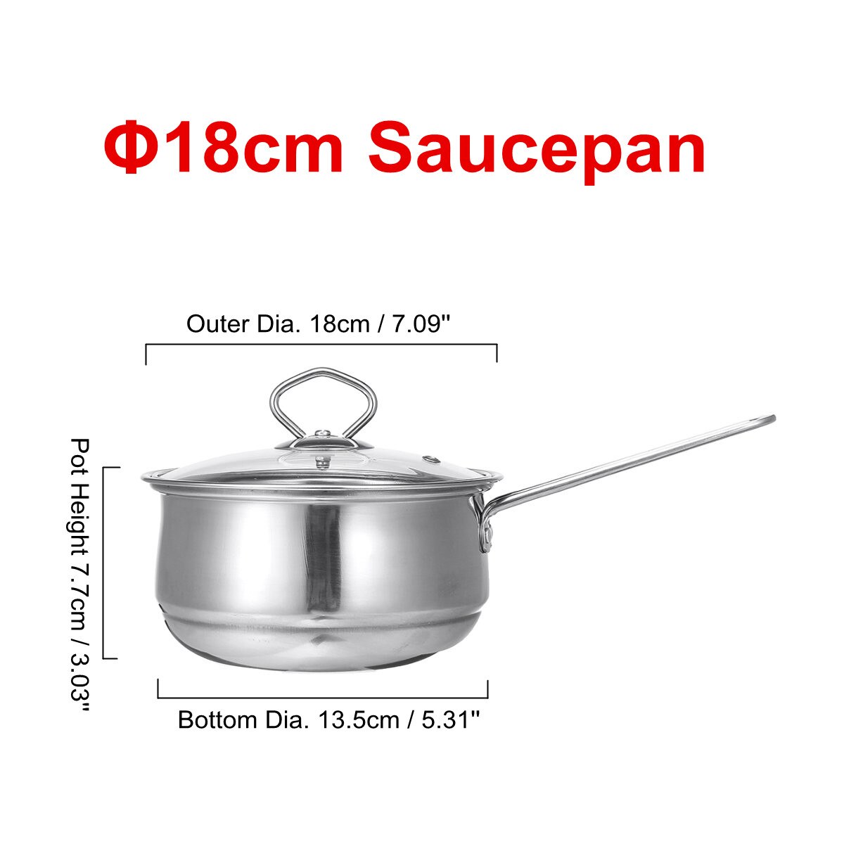 3PCS/Set Stainless Steel Soup Pot Cookware Set Saucepan Thickened Frying Pan Saucepan With Glass Lid Kitchen Tool