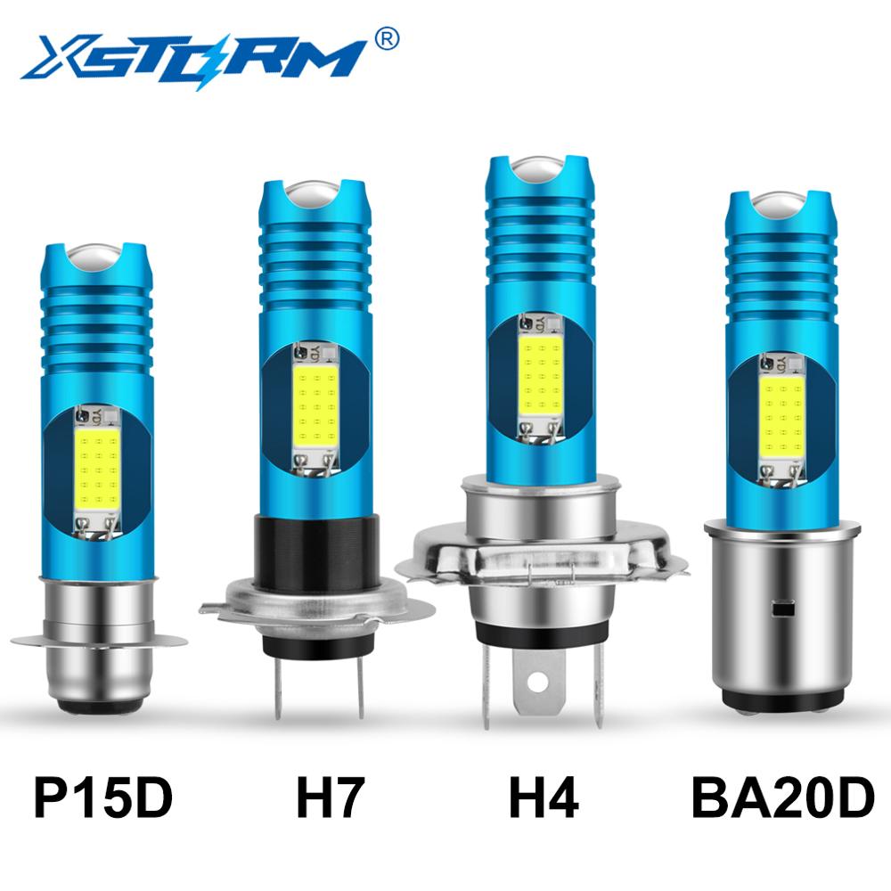 Bombillas LED para faro de motocicleta, luz COB cambiable, RGB H7 P15D H6 BA20D H4, accesorios para Moto de 12V